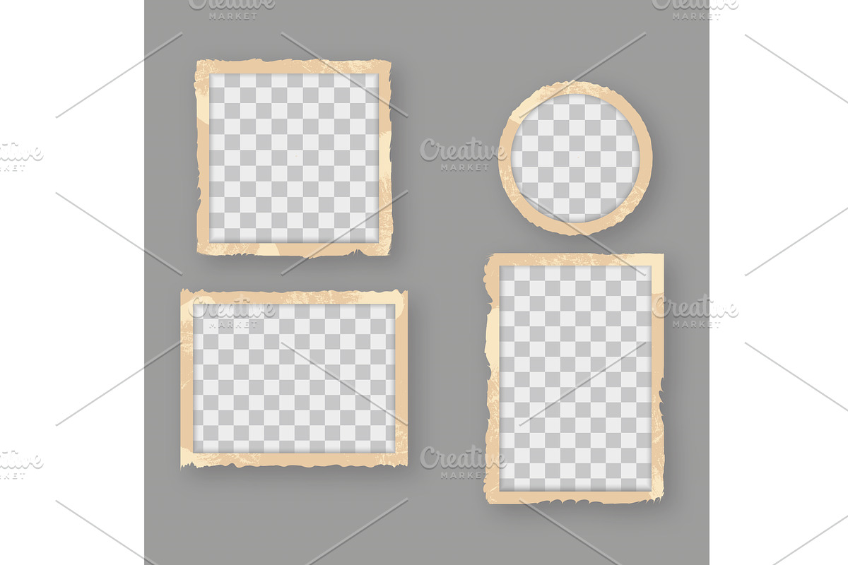 Vintage retro photo frames, an Illustration by Vector Creator
