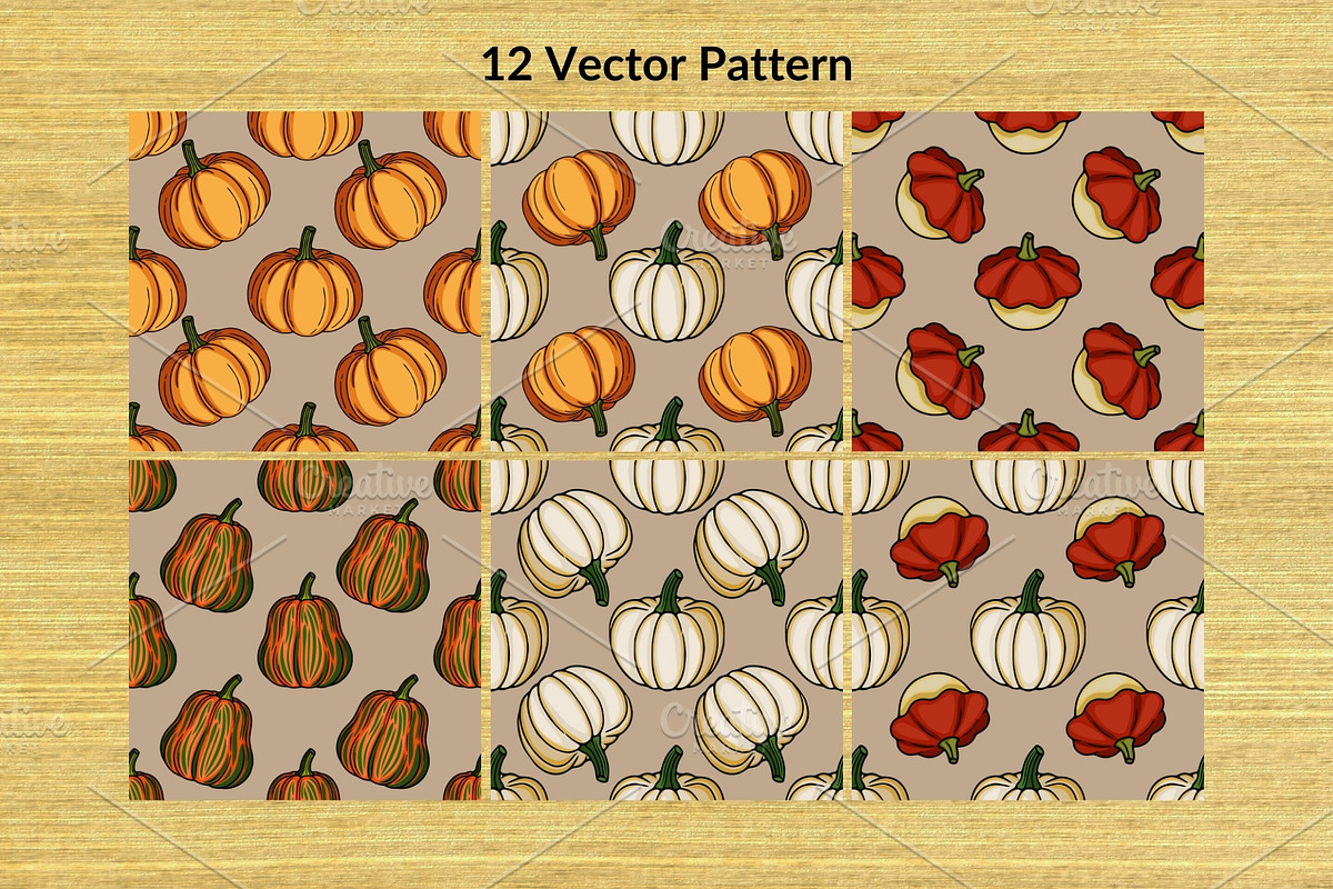 Autumn Harvest: Pumpkin & Squash, a Pattern Graphic by Elatedowl (Photo 3 of 13)
