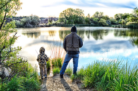 Father and son fishing stock photo containing father and son