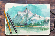 Watercolor mountains, an Illustration by Aksol (Thumbnail 5 of 5)
