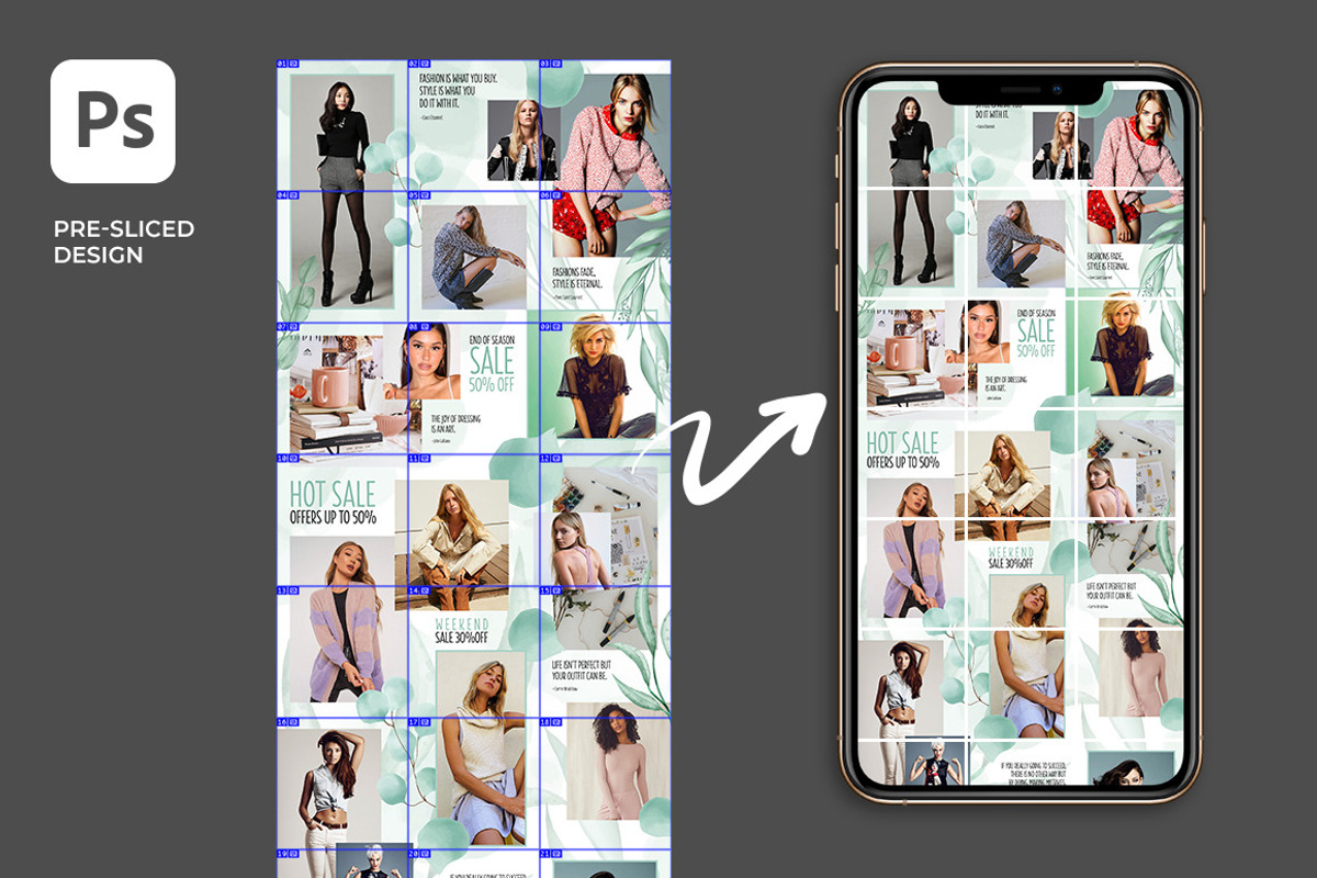 Green - Instagram Puzzle Feed, a Social Media Template by Plan B (Photo 5 of 6)