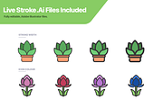 100 Plants & Flowers Soft Fill Icons, an Outline Icon by Juicy Icons (Thumbnail 3 of 6)