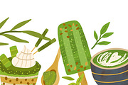 Matcha food and drinks background, a Food Illustration by Good Studio (Thumbnail 3 of 3)