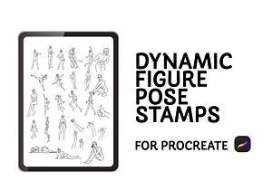 Dynamic Figure Pose Brush Stamps