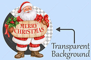 Whimsical Christmas Santa Clipart, a Seasonal Illustration by Canvas Craft (Thumbnail 2 of 10)