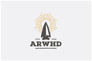 Rustic Arrow Spear Arrowhead Logo