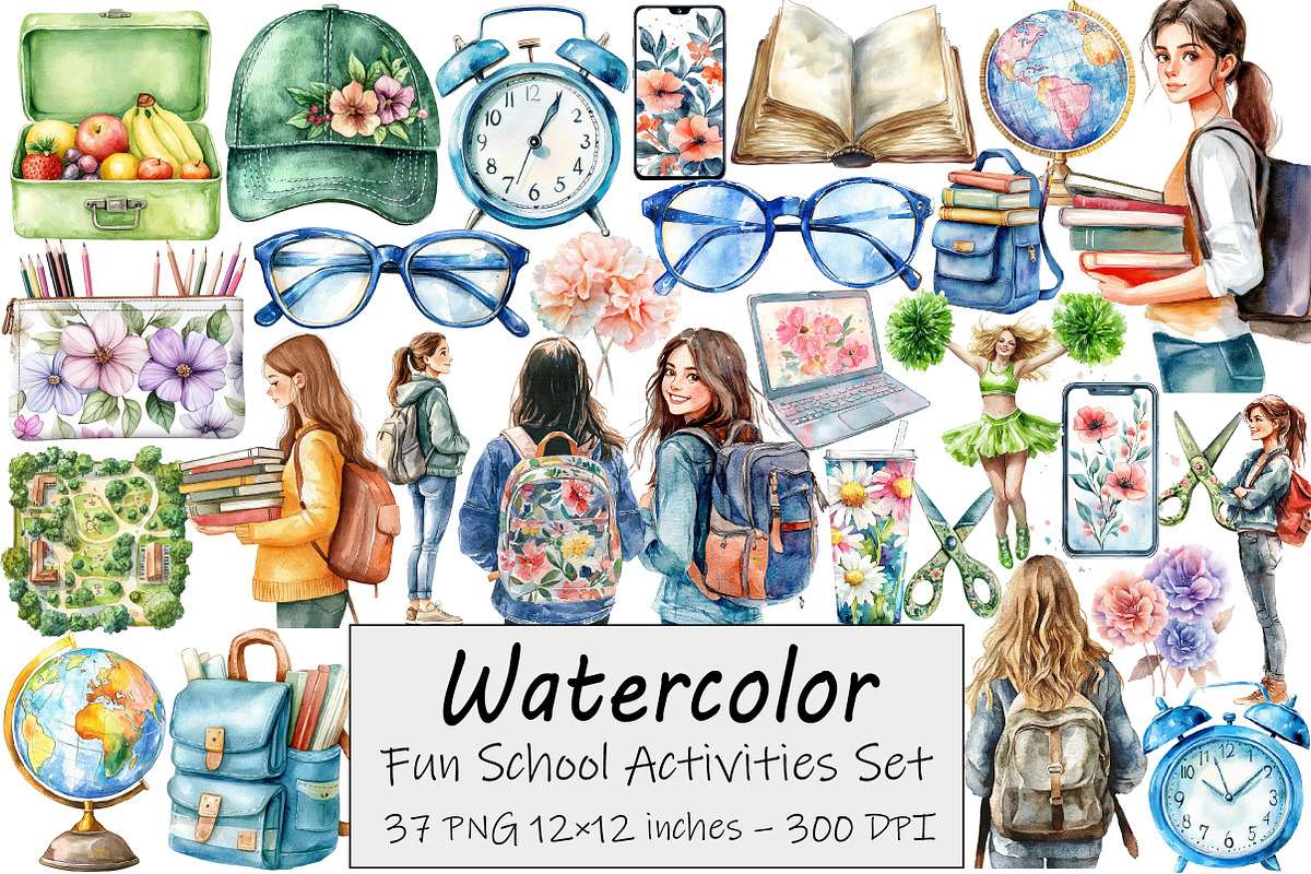Fun School Activities Clipart, an Illustration by Design Market (Photo 1 of 4)