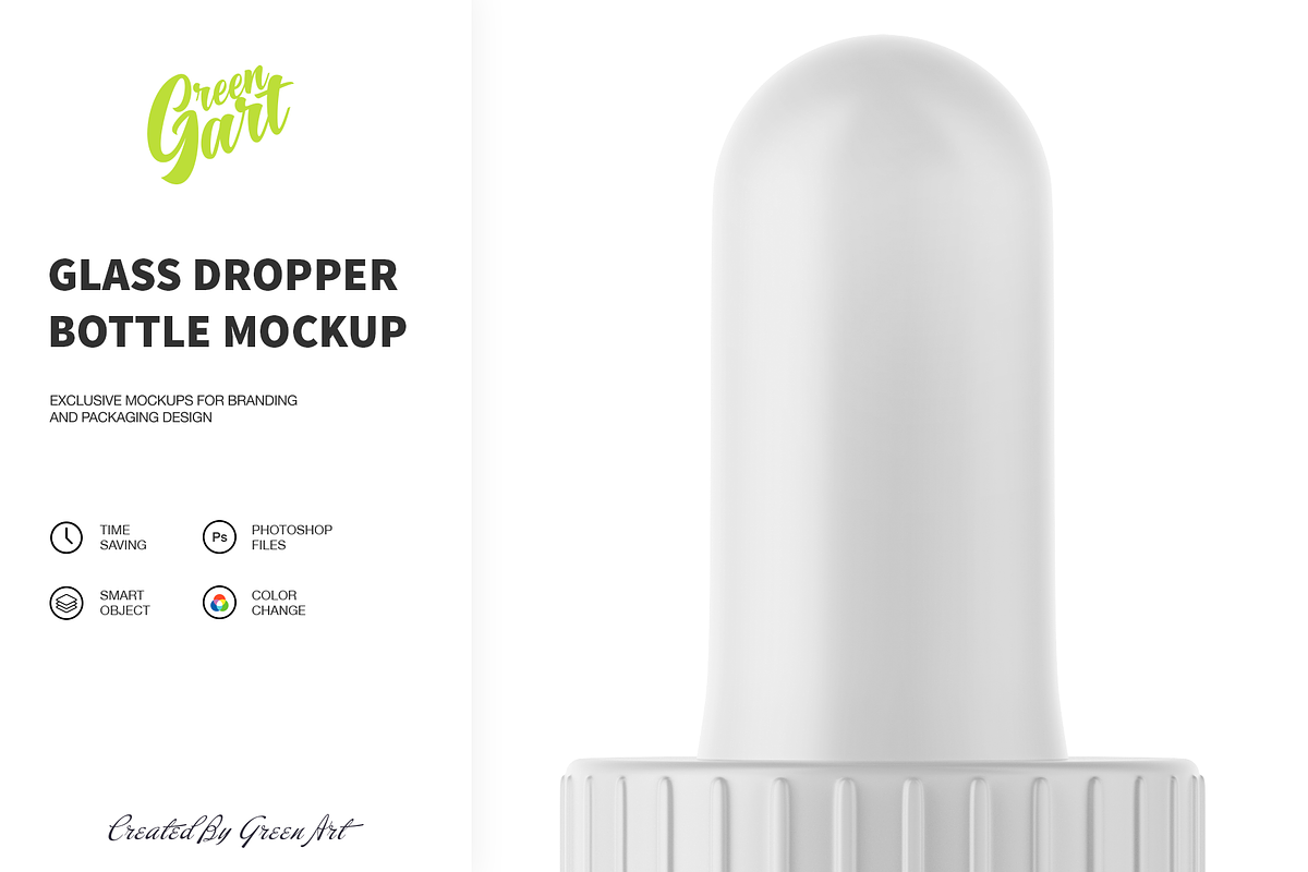 50ml Clear Glass Dropper Bottle, a Product Mockup by Green Art (Photo 3 of 5)