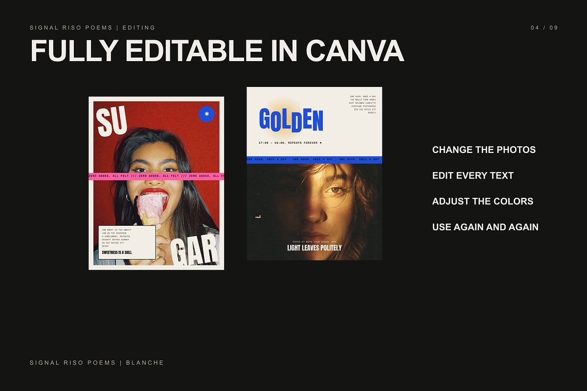 SIGNAL RISO | 10 Canva Templates, a Social Media Template by BlancheStudio (Photo 4 of 9)