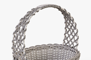 Wicker Basket 04 White Color