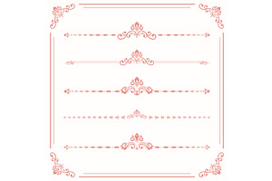 Vintage Big Set of Horizonyal Vector, an Illustration by FineArtStudio