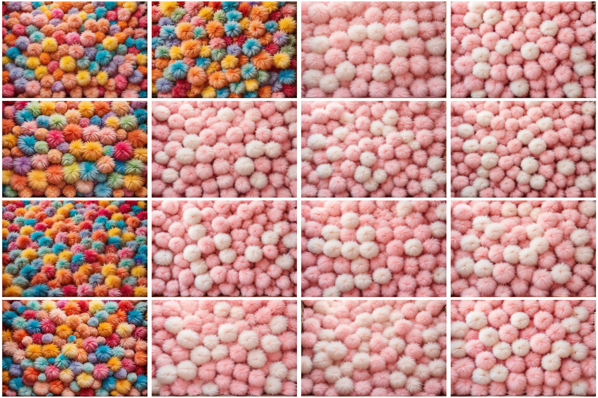 Colorful Fluffy Fur Balls Wallpaper, a Texture Graphic by Forhadx5 (Photo 4 of 4)