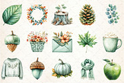 Mint Fresh Green Autumn Clipart, an Illustration by Rose Art (Thumbnail 2 of 8)