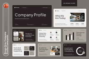 Brown Gray Company Profile, a Presentation Template by Sixtemp