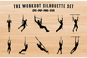 TRX Workout Silhouette Clipart set, a Person Illustration by Gfx Expert Team (Thumbnail 1 of 3)
