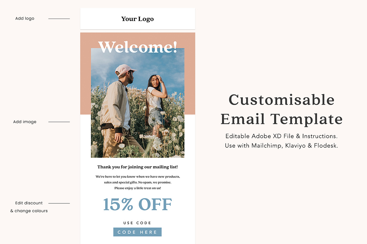 Customisable Email Template, an Email Template by Lucy.C