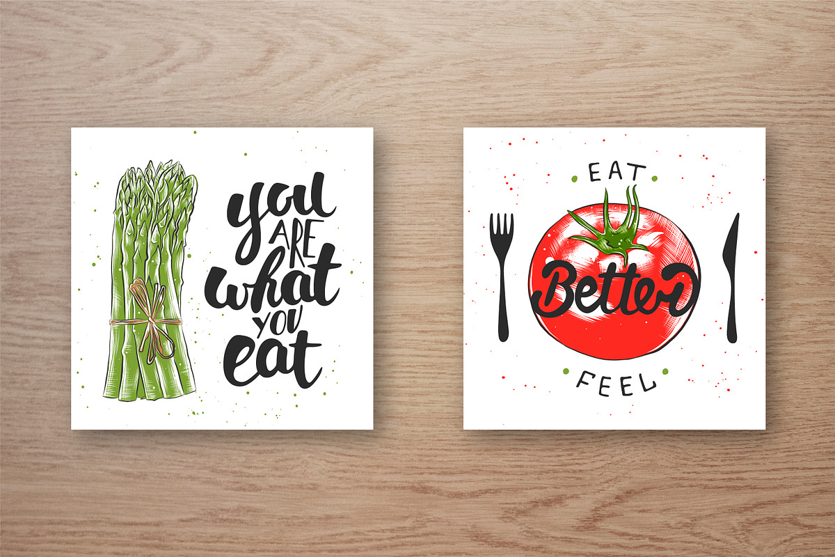 Set of 42 healthy food objects, a Decorative Illustration by Akimo Mia (Photo 9 of 9)