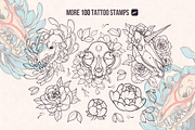 Procreate Stamps Bundle Tattoo, a Brush Add-On by InkPrintsTattoo (Thumbnail 9 of 10)