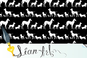 Seamless pattern with dogs