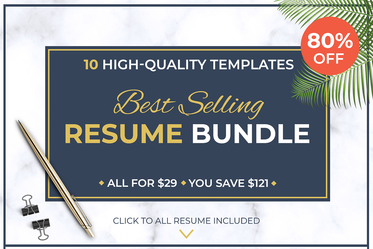 Best Selling RESUME BUNDLE / CV, a Resume Template by LevelUpResume (Photo 1 of 11)