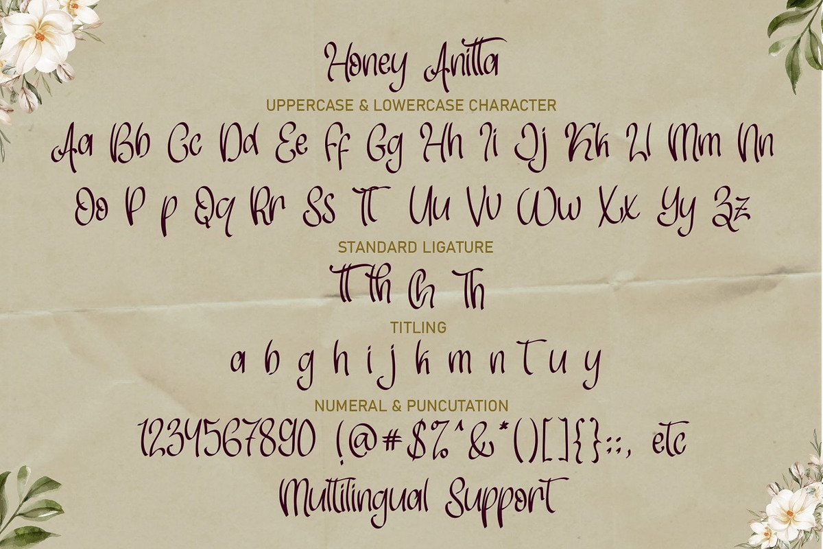 Honey Anitta | Handwritten Font, a Handwritten Font by esamaradany (Photo 6 of 7)