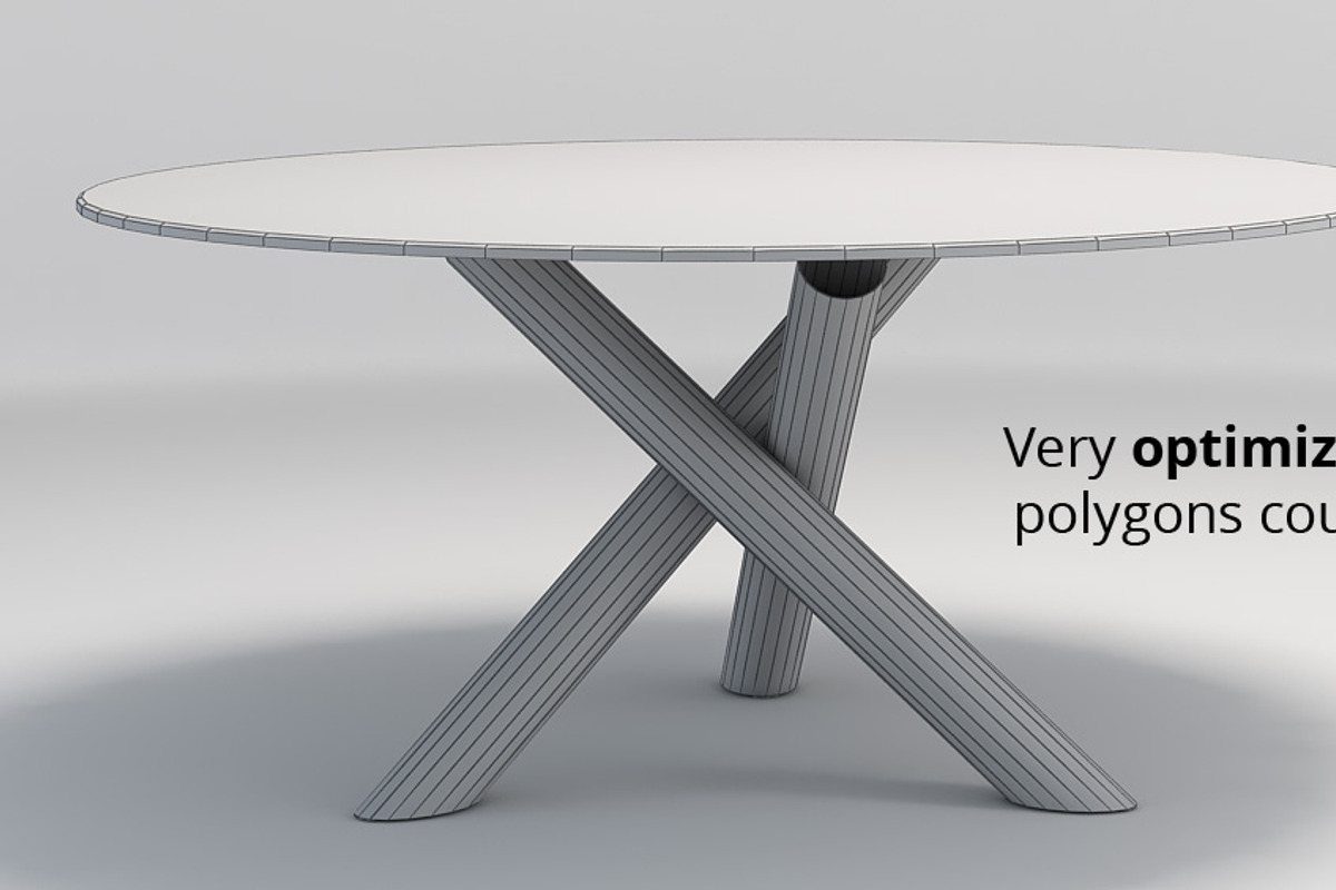 Minotti Van Dyck dining tables, a Furniture 3D Model by WidhiMuttaqien (Photo 12 of 12)