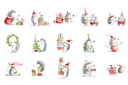 Christmas Hedgehog Clipart, a Seasonal Illustration by Nicolle's Colorful Art (Thumbnail 5 of 7)