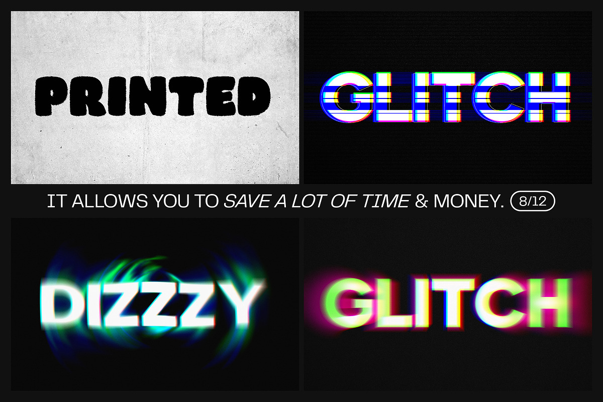 12 Text Effect Templates, a Layer Style Add-On by iDoodle Studio (Photo 5 of 6)