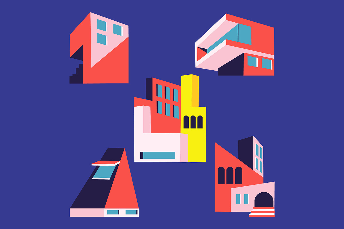 Architecture Asset Illustration, an Illustration by graphicook