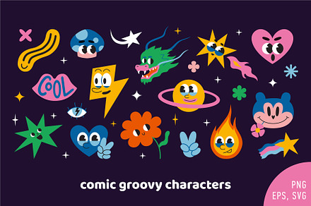 Comic groovy character