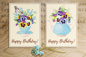 Greeting Cards With Pansies