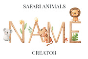 Name Creator - Safari animals, an Animal Illustration by Alesya Pytskaya (Thumbnail 1 of 8)