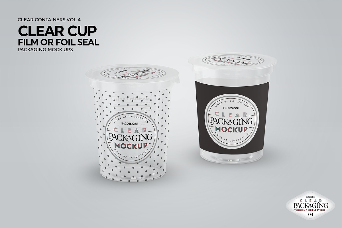 Clear Film Seal Cups PackagingMockup, a Cups & Container Mockup by INCDesign (Photo 5 of 7)