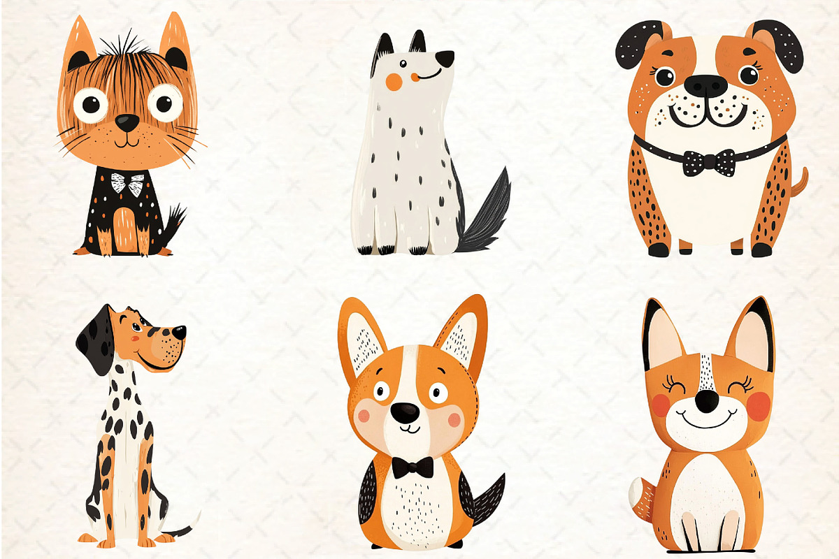 Quirky Dogs Hand-drawn Clipart Png, an Illustration by DreamCafeArt (Photo 5 of 8)