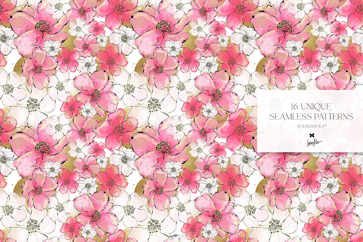 Cherry Blossoms Japanese Patterns, a Pattern Graphic by KaramfilaS (Photo 12 of 23)