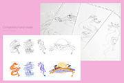 Romantic Dragons | Illustration Kit, an Animal Illustration by TMETA design (Thumbnail 5 of 12)