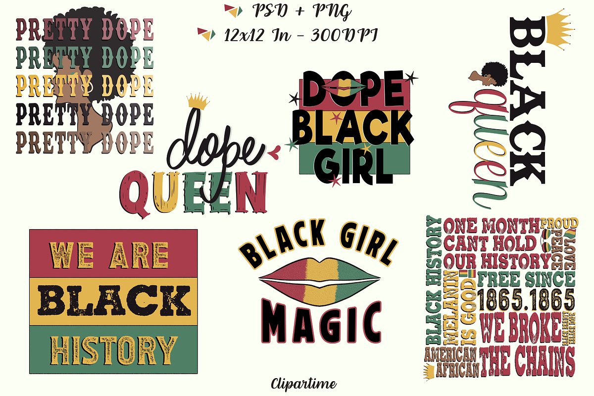 Black History Month PNG Sublimation, a Decorative Illustration by ClipArtTime (Photo 3 of 10)