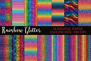 Rainbow Glitter Backgrounds, an Illustration by Designworld (Thumbnail 1 of 4)