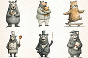 Quirky Funny Bear Clipart, an Illustration by DreamCafeArt (Thumbnail 4 of 7)