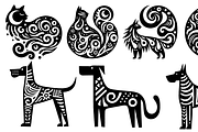 Vintage Animals and Fish Folk Art, an Illustration by devastd (Thumbnail 9 of 30)
