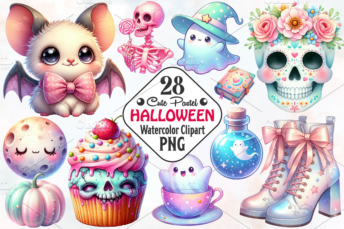 Pastel Halloween Sublimation, an Illustration by RobertsArt (Photo 1 of 5)