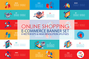 Online Shopping isometric banner set, a Technology Illustration by Anttoniu (Thumbnail 1 of 5)