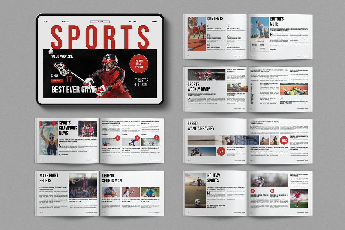 Digital Sports Magazine Landscape, a Magazine Template by E-Type (Photo 1 of 7)
