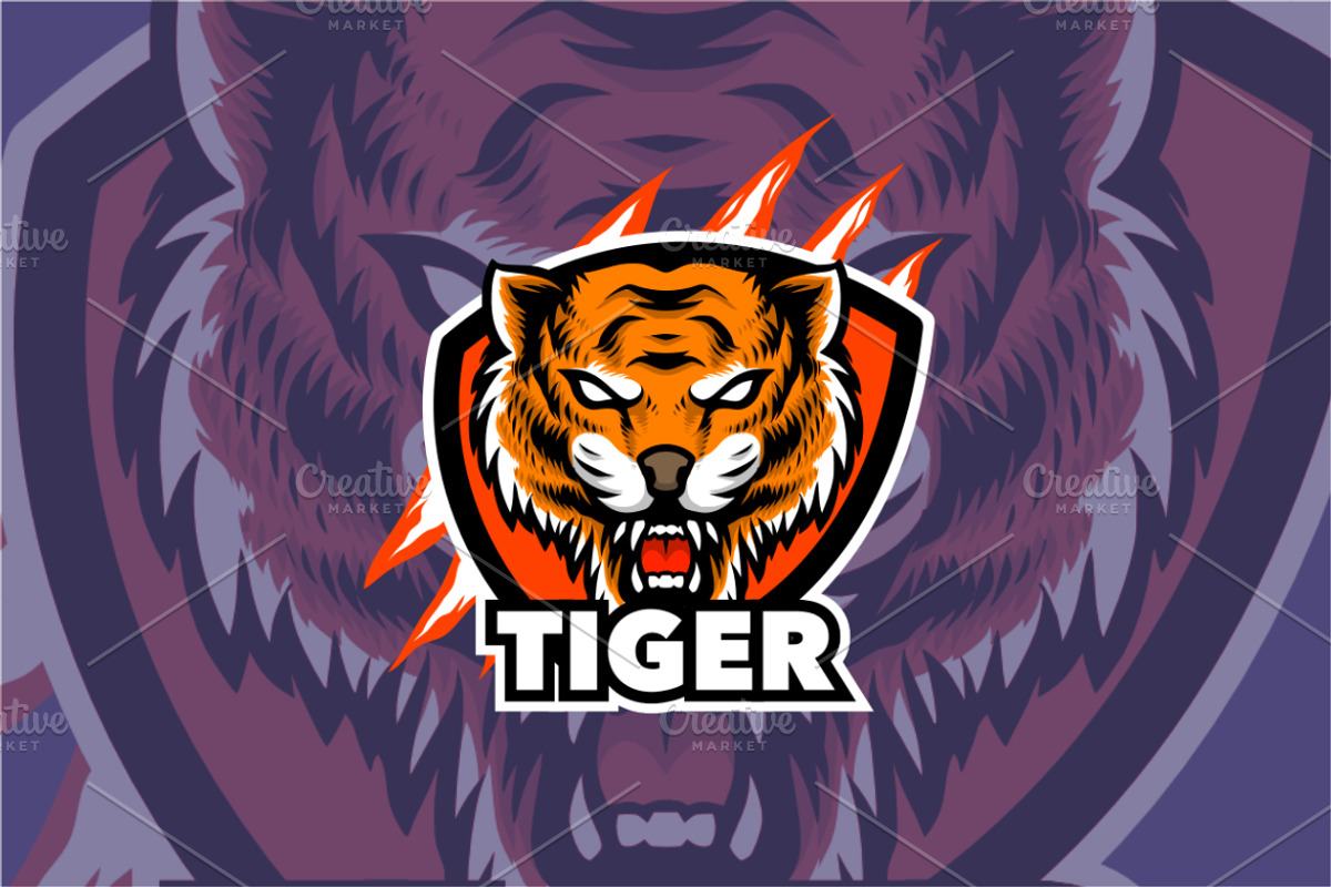 Tiger head mascot logo for gaming, a Branding & Logo Template by Bayuktx