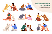 People giving high five to pets set, a Person Illustration by Good Studio (Thumbnail 1 of 10)