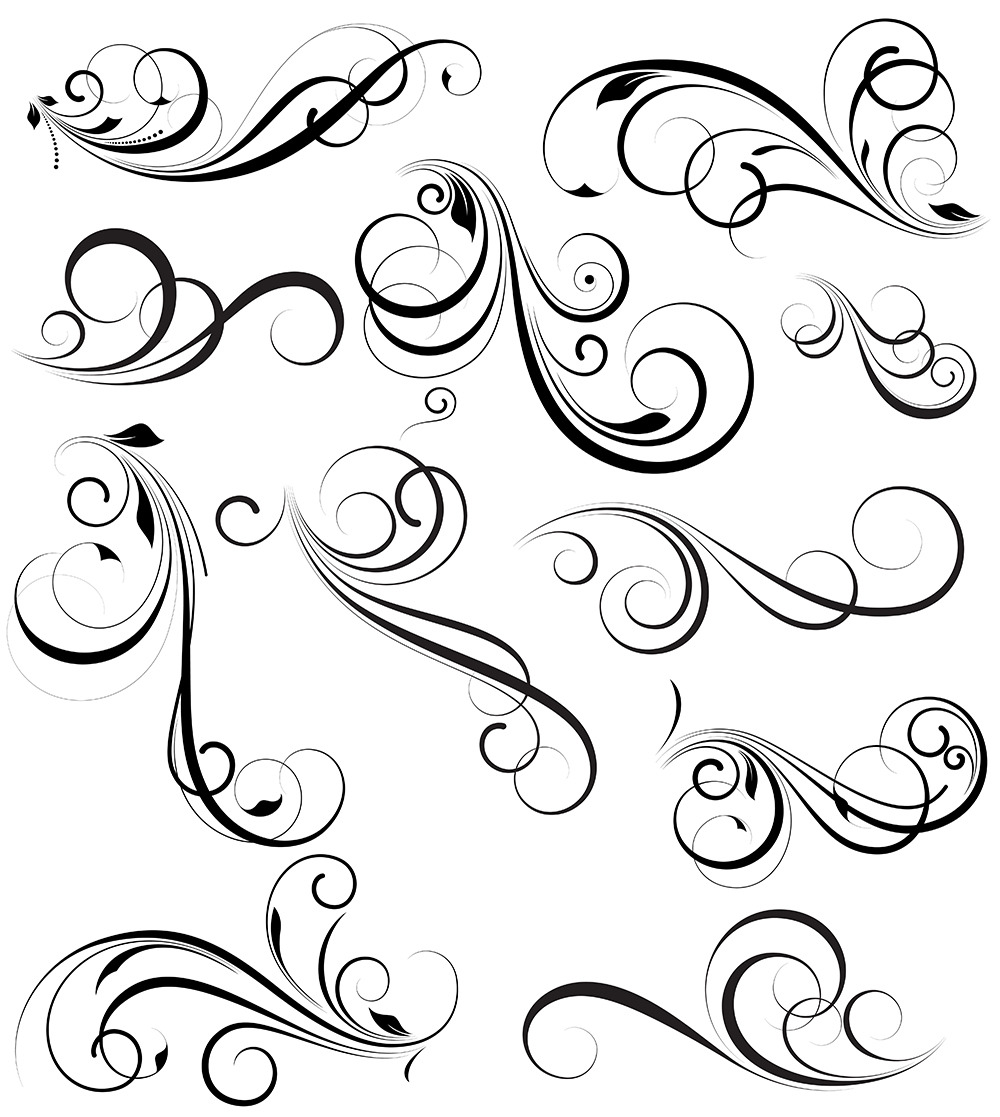 Swirly vectors Design Elements, an Illustration by TrueMitra Designs