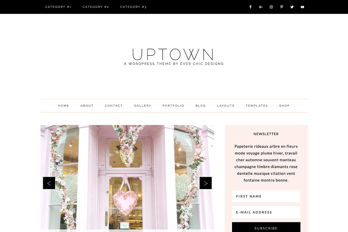 Uptown Feminine Wordpress Blog Theme, a WordPress Template by The Reverie Collective