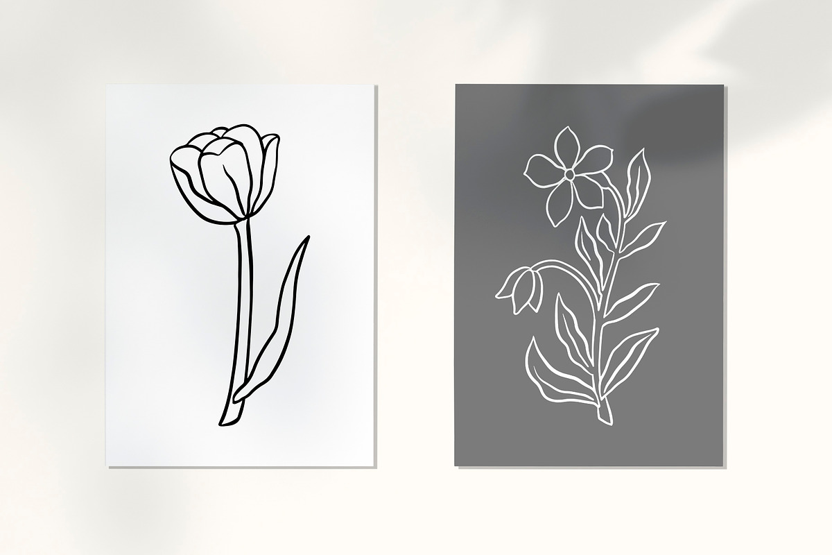 89 LINE ART FLOWER ILLUSTRATIONS, an Illustration by Katerina Osa (Photo 6 of 10)