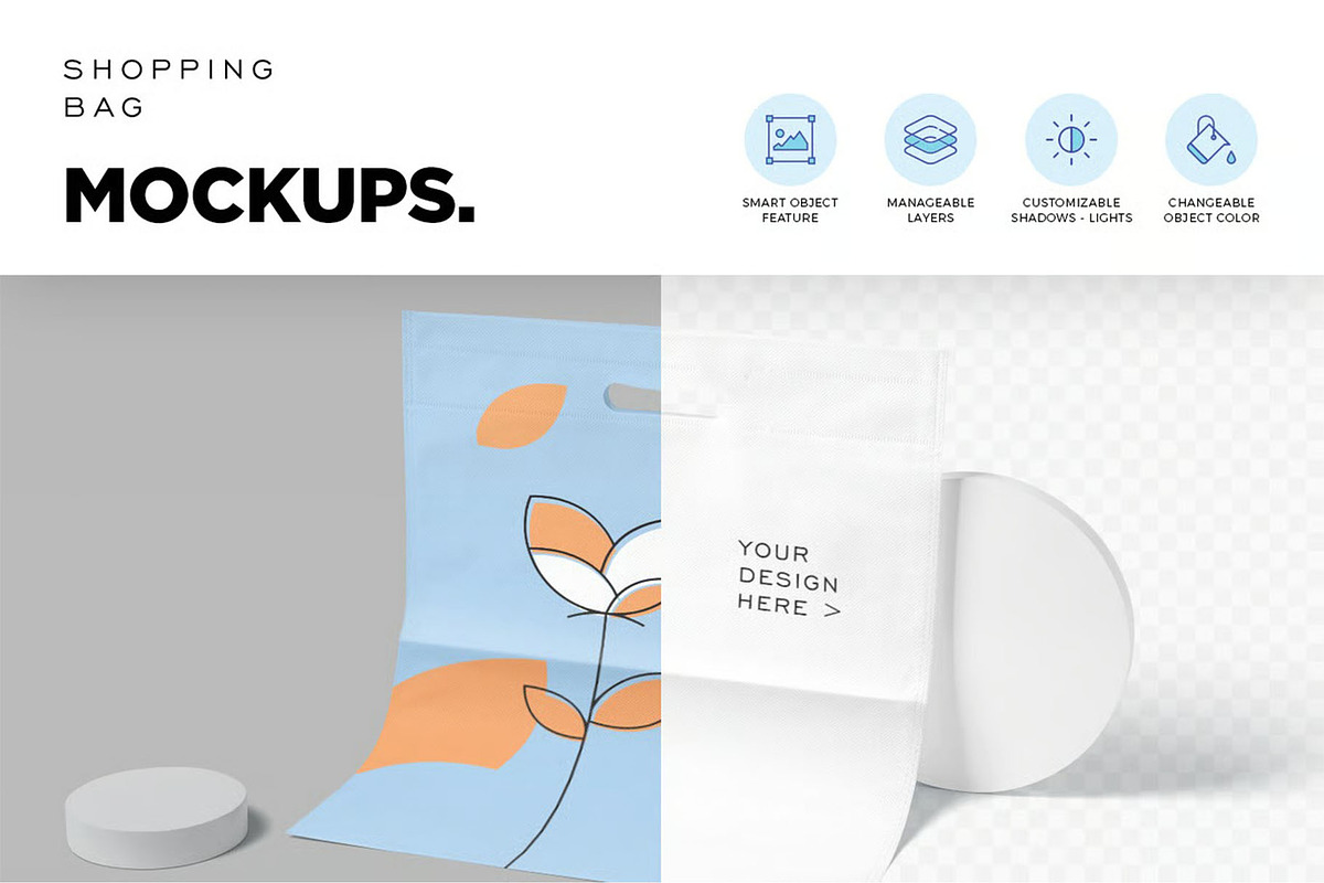 5 Beautiful Shopping Bag Mockups, a Packaging Mockup by megostudi0 (Photo 7 of 7)
