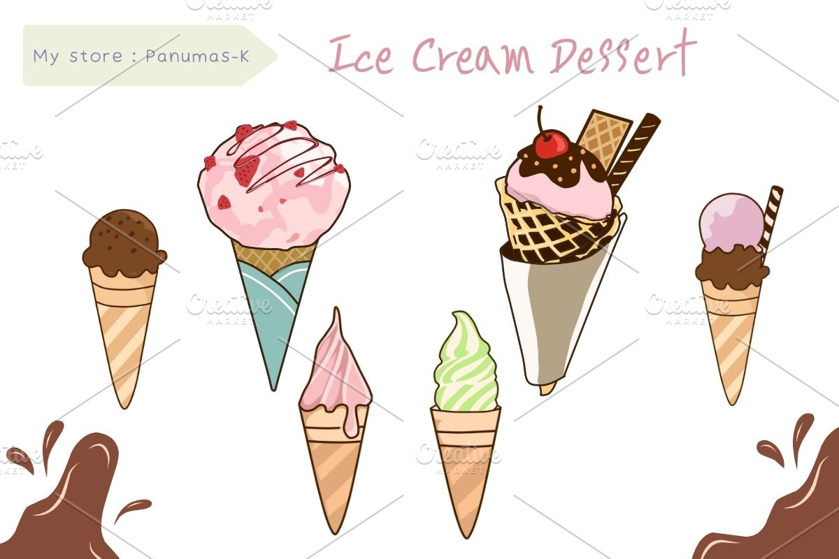 10 Png Ice Cream Dessert Clipart, a Graphic by PKshop (Photo 3 of 3)